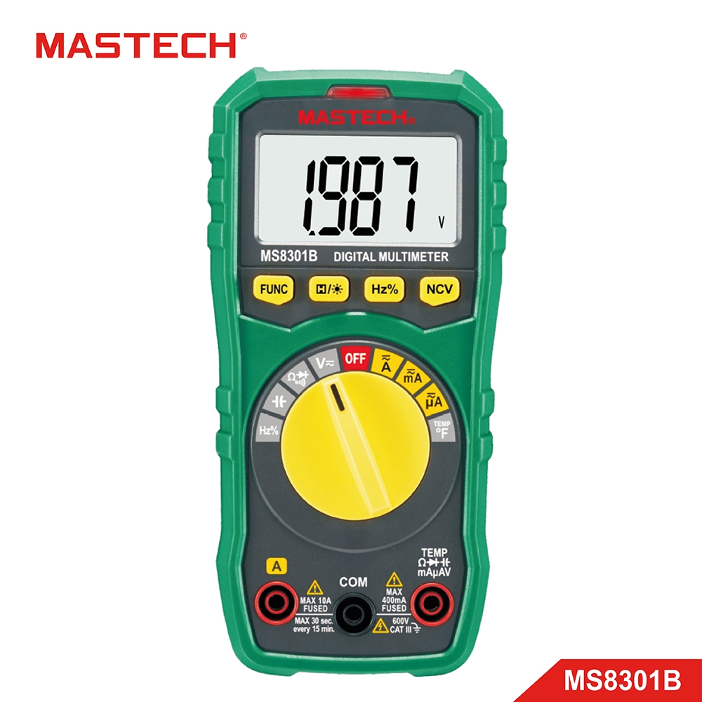 MASTECH 邁世 MS8301B 數字萬用表 電壓電流電阻頻率占空比溫度二極體測試