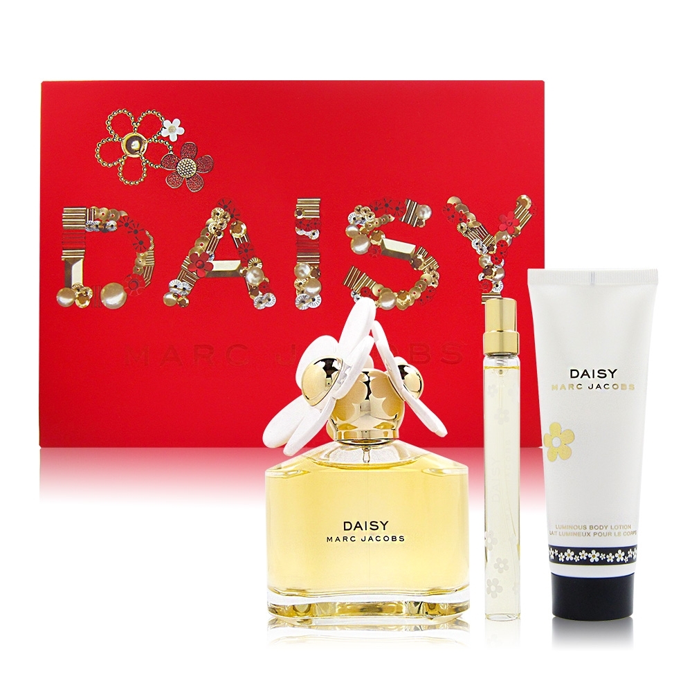 MARC JACOBS Daisy 小雛菊淡香水熱情派對香氛三入禮盒(100ml+10ml+身體