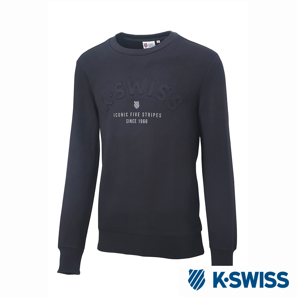 K-Swiss Round Sweat Shirts圓領長袖上衣-男-黑