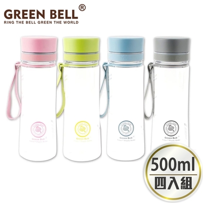 GREEN BELL 綠貝 Tritan馬卡龍花漾水壺500ml(4入)