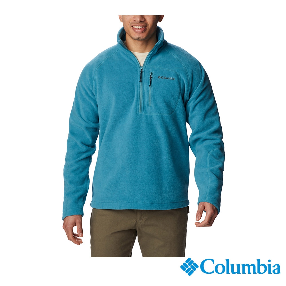 Columbia 哥倫比亞 男款- Fast Trek 刷毛半開襟上衣-湖水藍 UXO64100AQ/HF