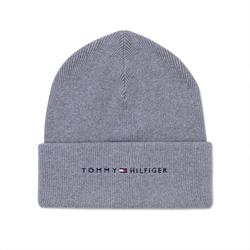 TOMMY 熱銷刺繡文字Logo純棉毛帽-灰色