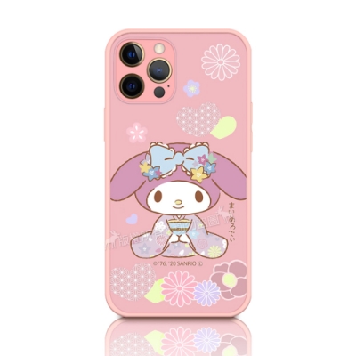 正版授權 My Melody 美樂蒂 iPhone 12 Pro Max 6.7吋 粉嫩防滑保護殼(櫻花祭典)