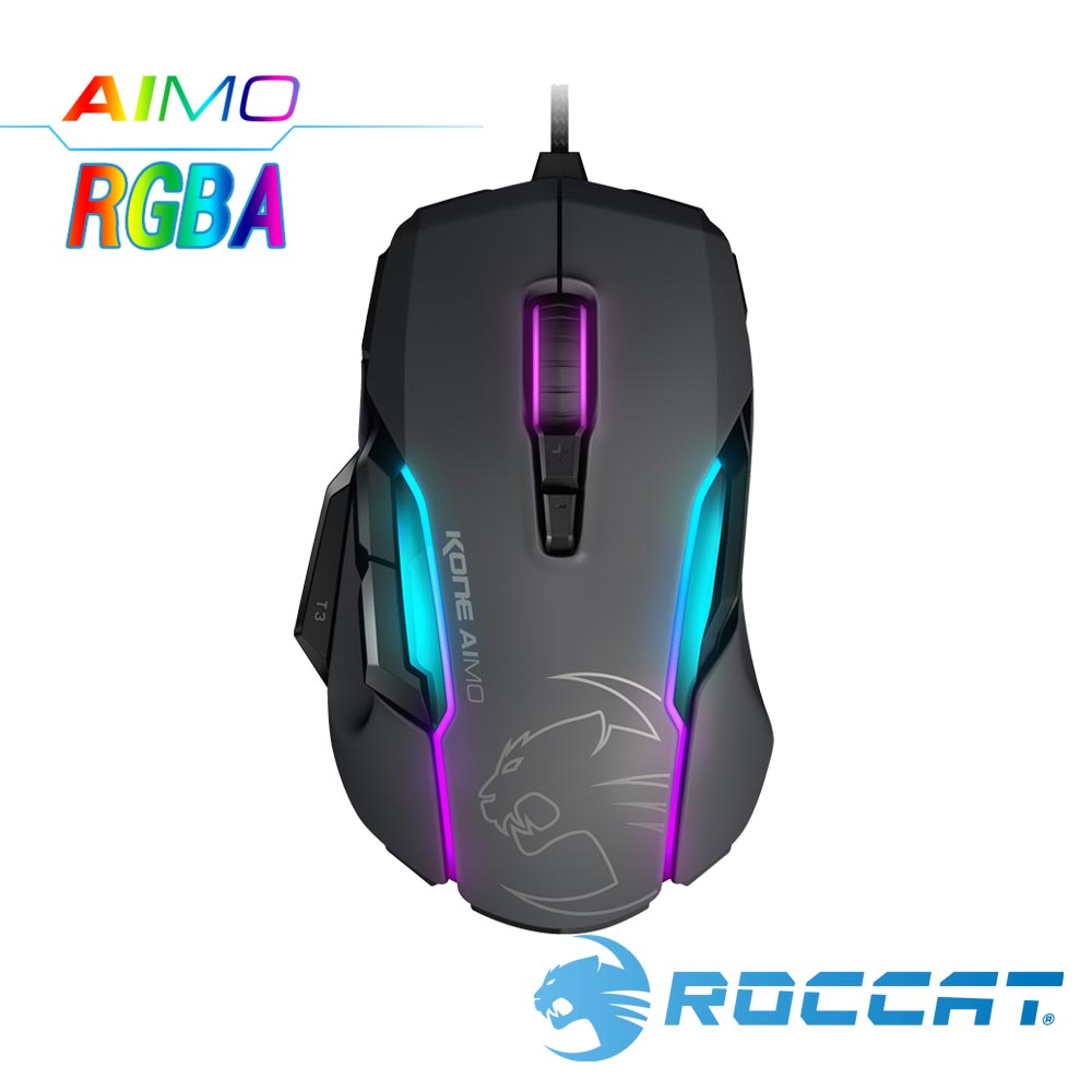 ROCCAT Kone-AIMO魔幻系列 艾摩版 RGBA電競滑鼠-灰