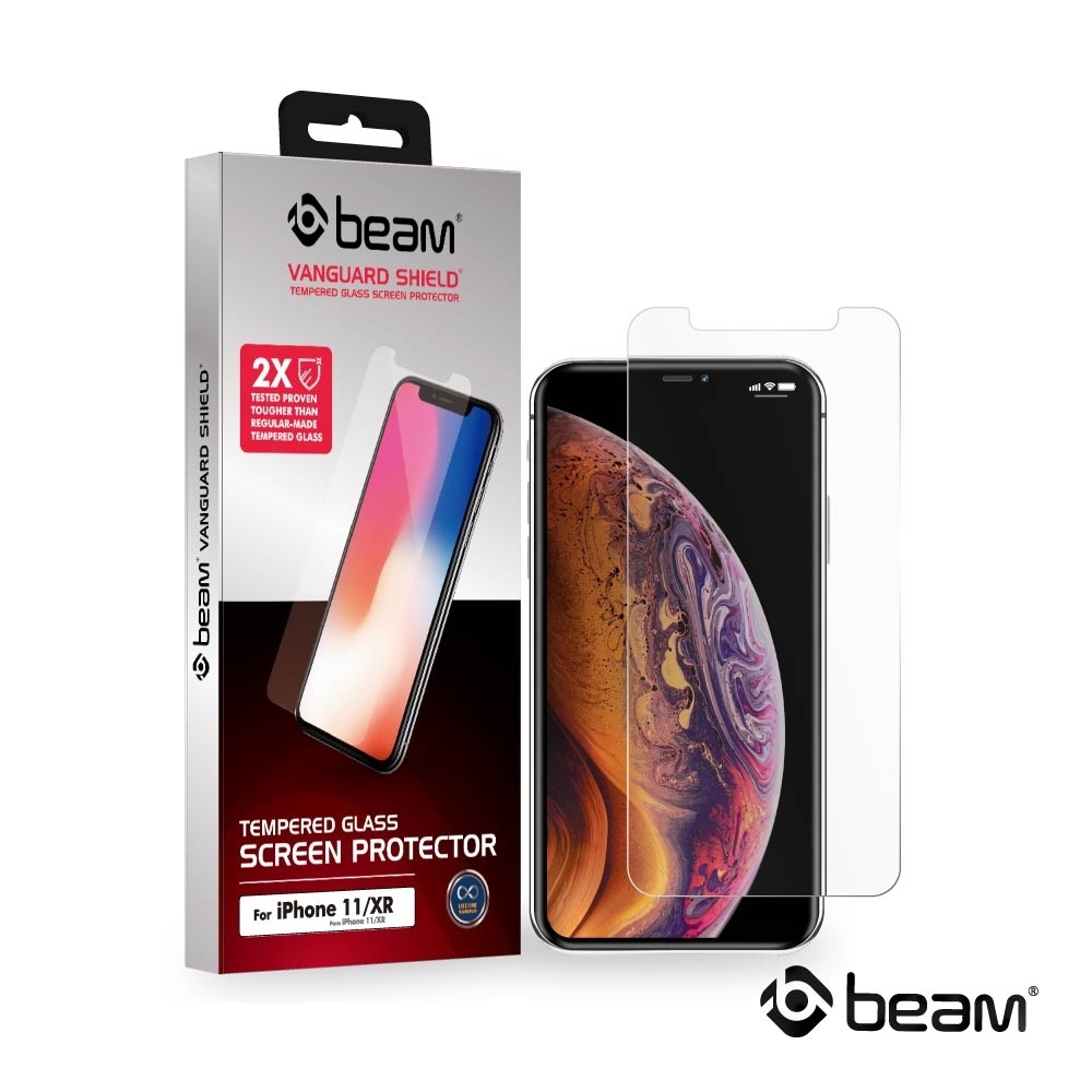 【BEAM】 iPhone 11/XR 透明耐衝擊鋼化玻璃保護貼