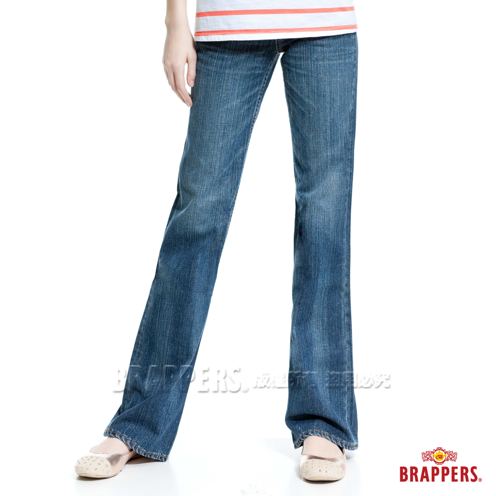 BRAPPERS 女款 女個性系列-女用大喇叭褲-淺藍