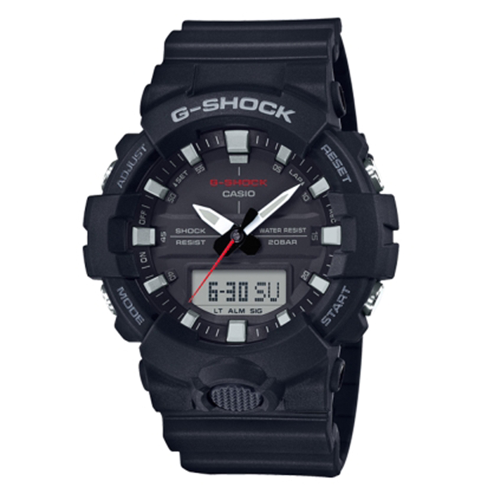 G-SHOCK 實用必備絕對強悍元素設計休閒錶(GA-800-1A)黑色48.6mm