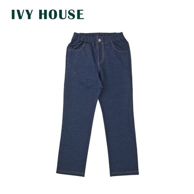 IVY HOUSE 常春藤 棉質針織仿牛仔直筒褲(160cm~170cm) 台灣製 361309-18