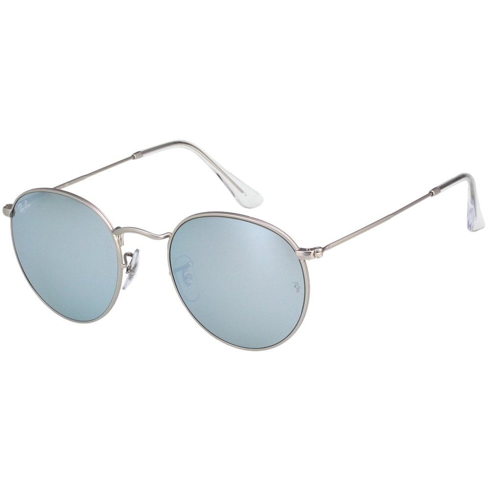 RAY BAN 水銀面 復古圓面 太陽眼鏡(銀色)RB3447