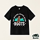 Roots男裝-動物派對系列 卡通海狸純棉短袖T恤-黑色 product thumbnail 1