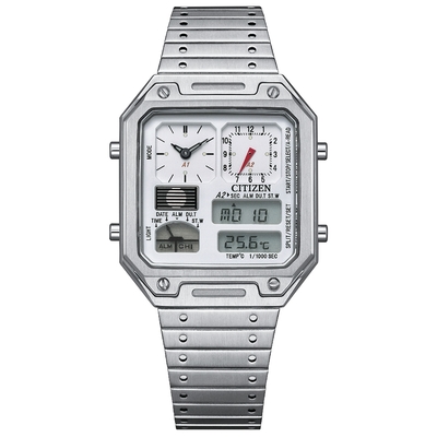 CITIZEN星辰 ANA-DIGI Temp 80年代復古計時電子錶JG2120-65A-33.4 x 45.4mm