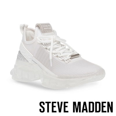 STEVE MADDEN-MYSTERE 水鑽氣墊綁帶休閒鞋-白色