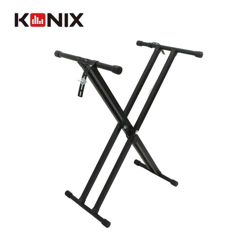【KONIX】七段式雙X型電子琴架 (固定皮帶/加粗管徑/承重力強/防滑橡膠)