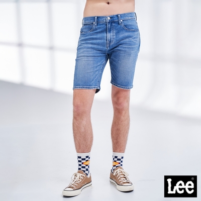 Lee 男款 901 休閒彈性牛仔短褲 中藍洗水