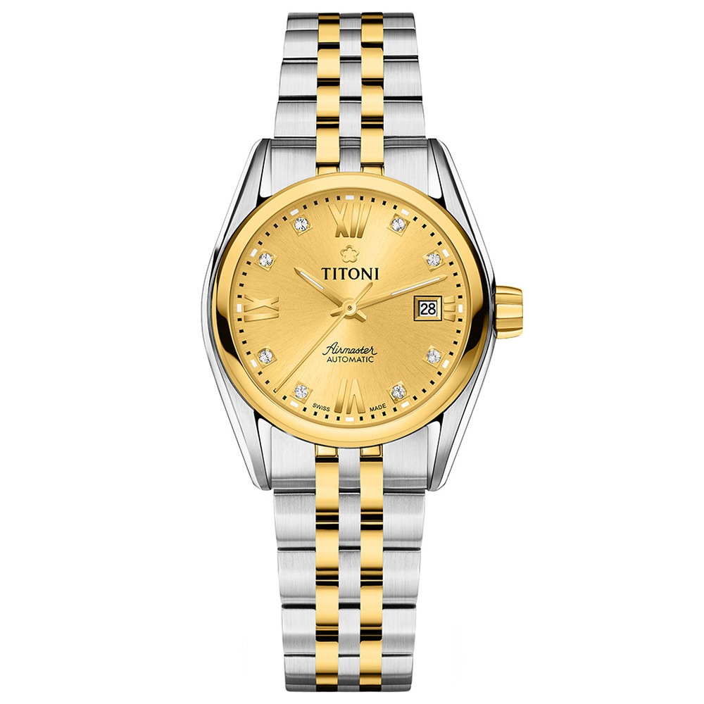 TITONI 梅花錶 空中霸王系列 經典羅馬機械腕錶 27mm / 23909SY-064