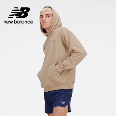 【New Balance】 螺紋拼接連帽長袖上衣_男性_卡其色_MT41534SOT