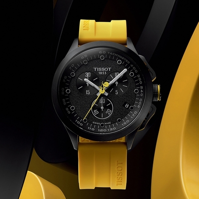 TISSOT 天梭 官方授權 T-RACE CYCLING TOUR DE FRANCE 2023 環法自行車計時手錶 迎春好禮-黃 T1354173705105