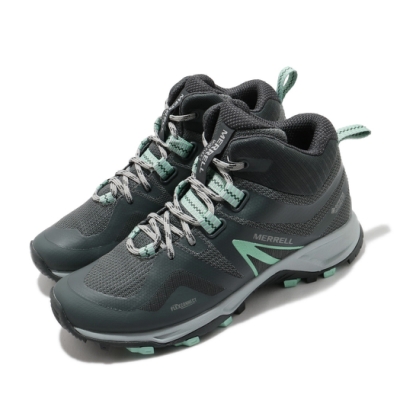 Merrell 戶外鞋 MQM Flex 2 Mid GTX 女鞋 登山 越野 耐磨抓地 中筒 防潑水 灰 綠 ML035278