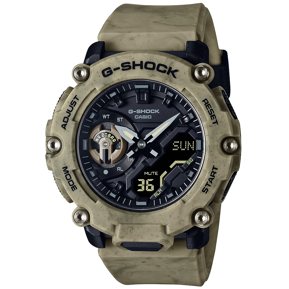 CASIO 卡西歐  G-SHOCK  荒野沙漠雙顯錶-砂土棕 GA-2200SL-5A