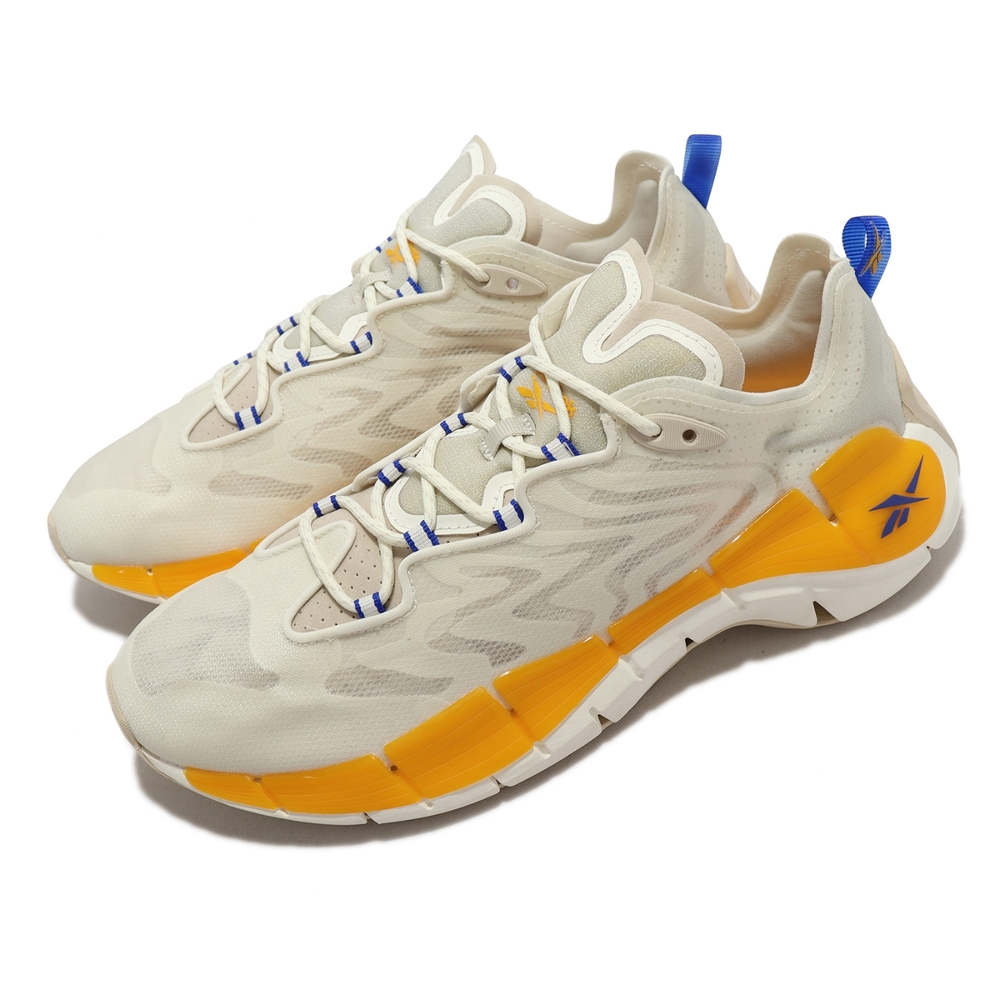 Reebok 慢跑鞋 Zig Kinetica II 男鞋 奶油白 橘 藍 路跑 透氣 運動鞋 H02746