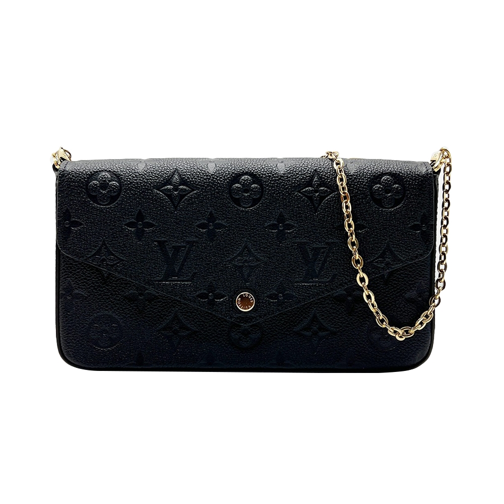 Louis Vuitton Pochette Felicie Empreinte壓紋手拿/斜背包(M64064-黑)