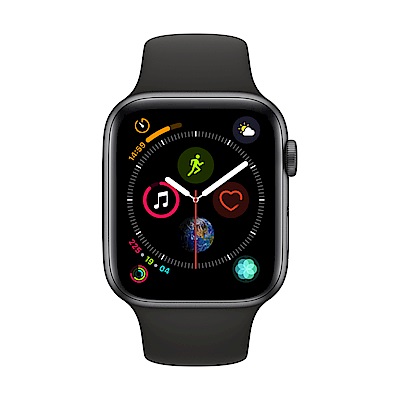 [無卡分期-12期] Apple Watch S4 +網路 44mm 灰色鋁錶殼搭黑色錶帶