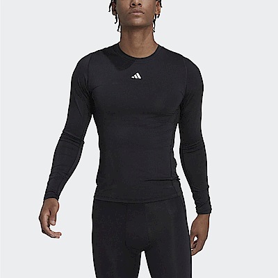 Adidas Tf Ls Tee [HK2336] 男 長袖上衣 緊身衣 運動 訓練 健身 吸濕 排汗 亞洲版 黑