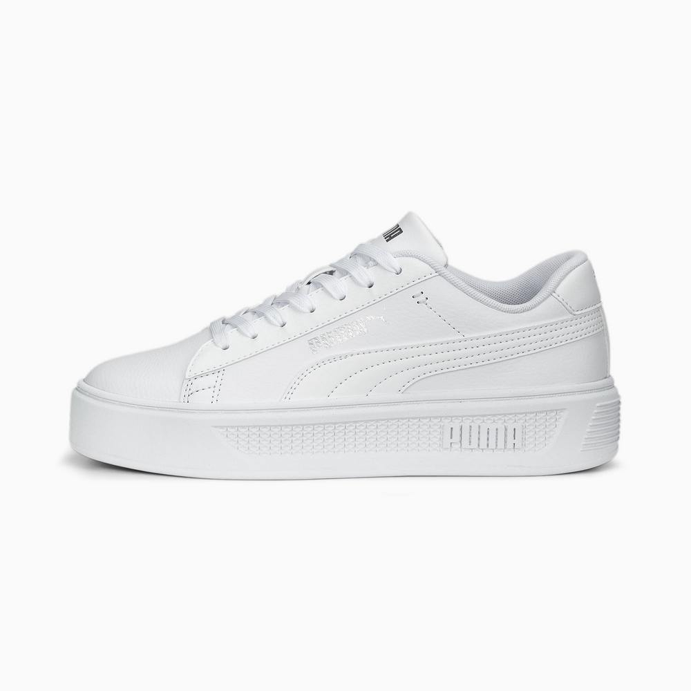 PUMA Smash Platform v3 女休閒鞋-白-39075801