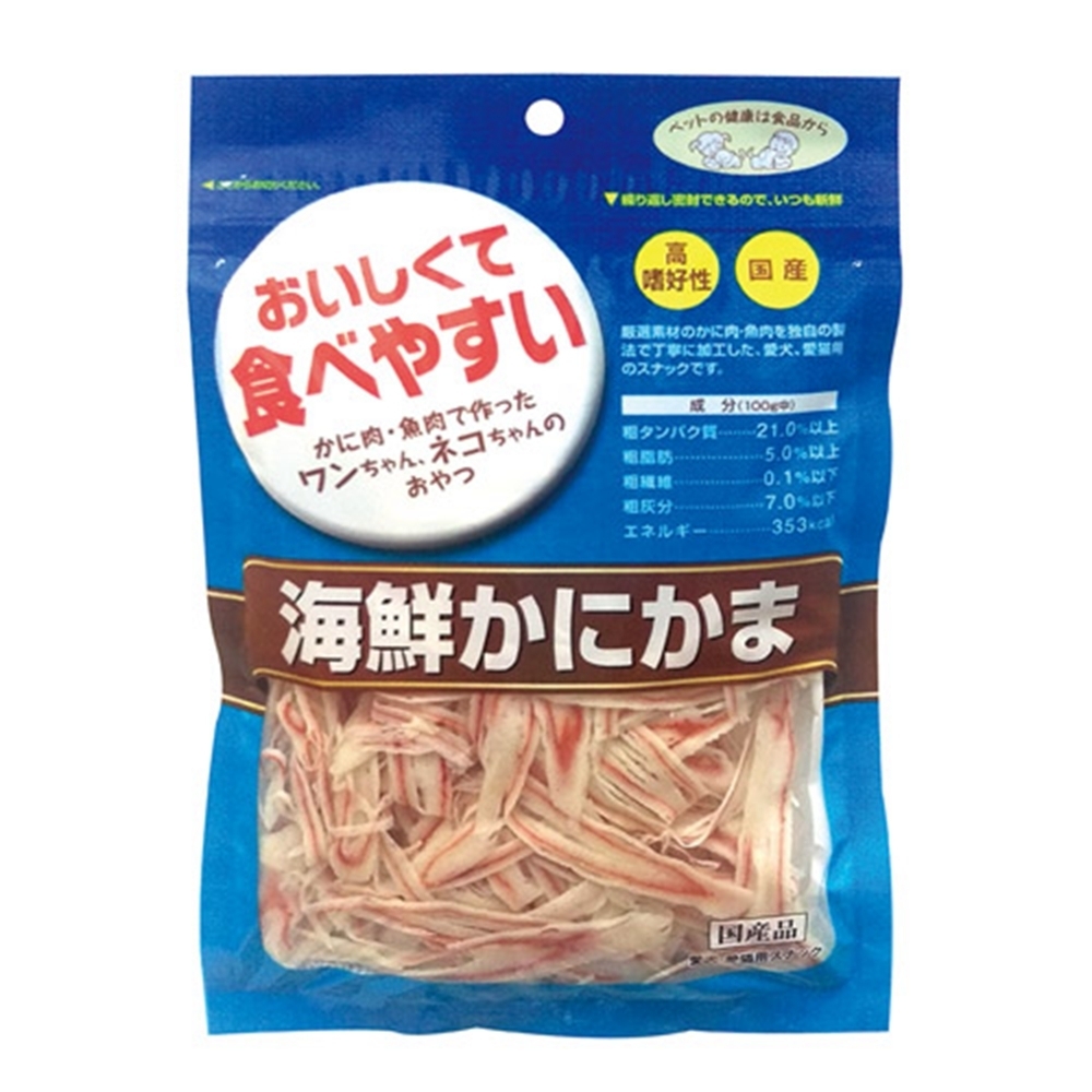 日本藍-海鮮蟹肉絲 嚴選素材使用愛犬、愛貓用零食 60g  四包組