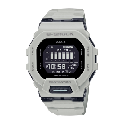 CASIO卡西歐 G-SHOCK 藍牙 都市街頭 卡其白 經典方型 運動系列 GBD-200UU-9_45.9mm