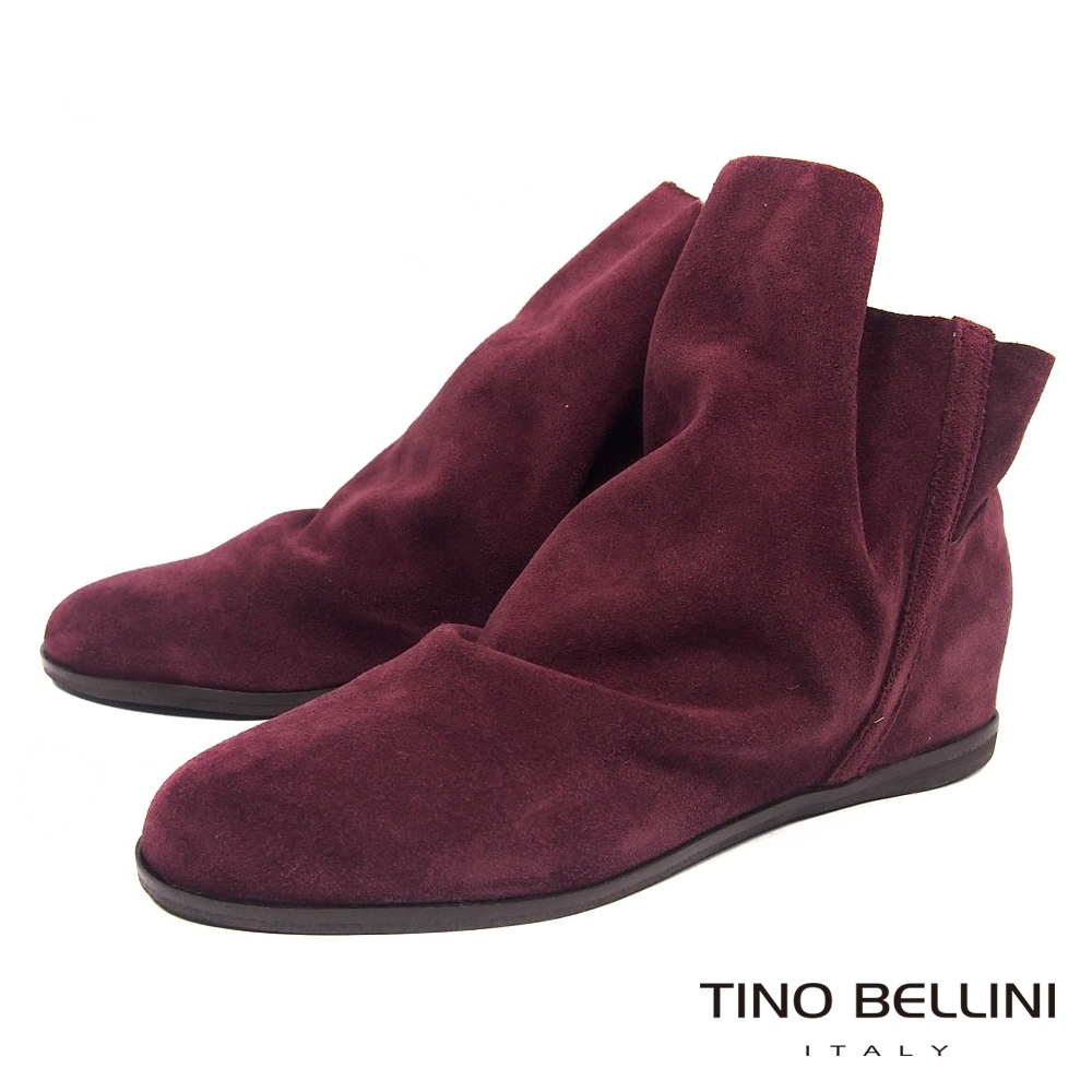 Tino Bellini義大利進口彼德潘內增高短靴_酒紅