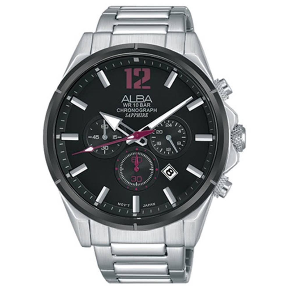 ALBA 雅柏 ACTIVE 運動桃色計時手錶43mm(VD53-X297D/AT3D31X1)