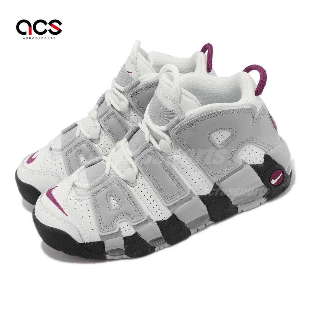 Nike 休閒鞋 Wmns Air More Uptempo 白 灰 酒紅 女鞋 大AIR Rosewood DV1137-100