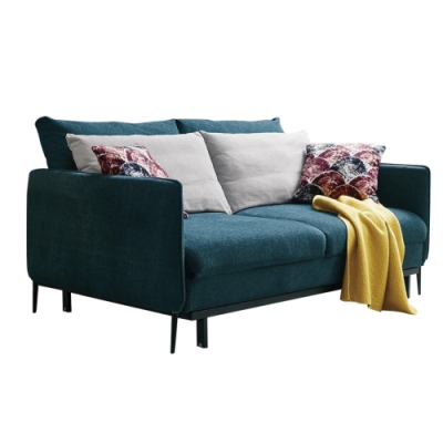 文創集 歐恩 現代雙色可拆洗絲絨布沙發/沙發床(拉合式機能設計) -164x102x63cm免組