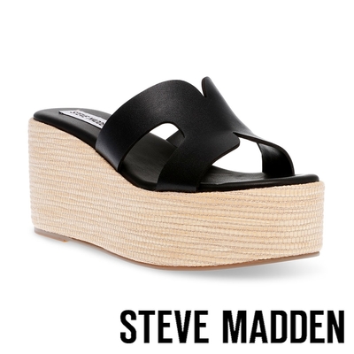 STEVE MADDEN-SUMMERSET H字超厚底拖鞋-黑色