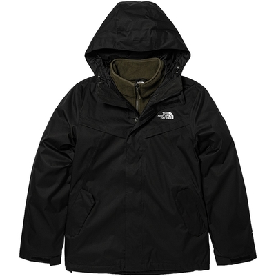 The North Face M MFO TRAVEL FLEECE TRI JACKET APFQ 男 寬鬆連帽三合一外套-黑-NF0A81QUTY1