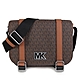 MICHAEL KORS Cooper 鏤空MK Logo防刮滿版雙扣式大斜背郵差包(咖啡色) product thumbnail 1