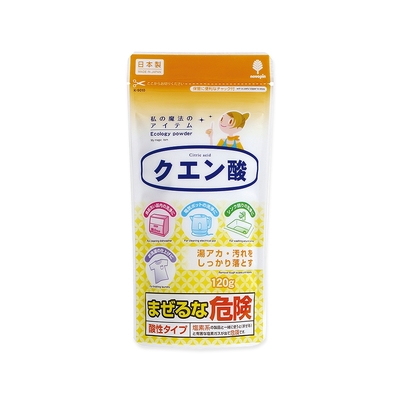 日本Novopin紀陽除虫菊-衛浴除水垢多用途檸檬酸消臭去污清潔粉120g/小黃袋