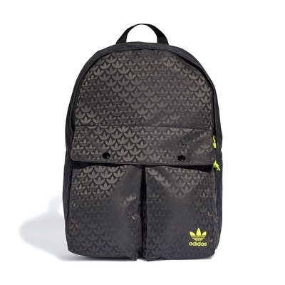 Adidas BACKPACK 男款 女款 黑色 滿版 三葉草 雙肩 運動 休閒 後背包 II3413