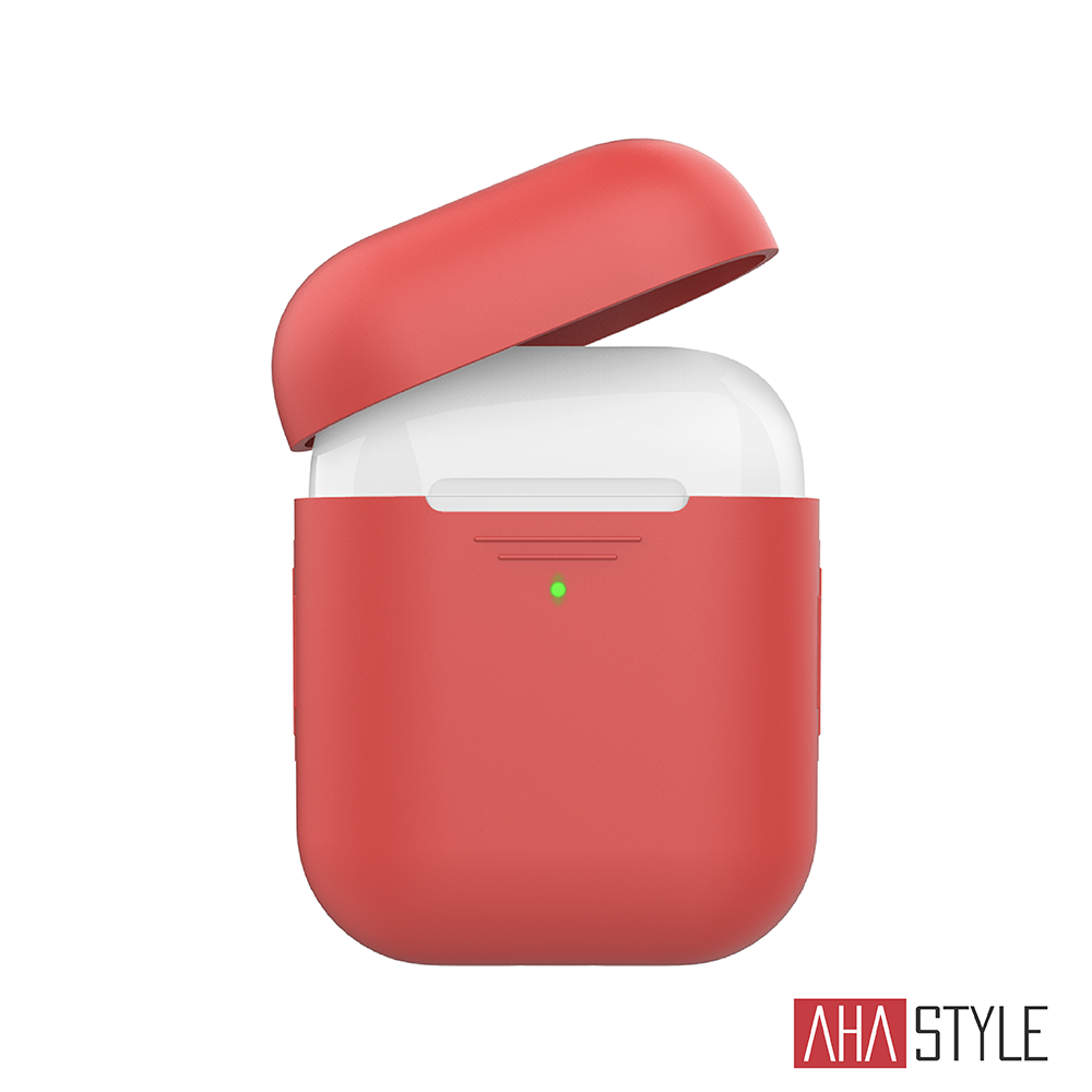 AHAStyle AirPods 1&2代矽膠保護套-紅色 1.4mm超薄款