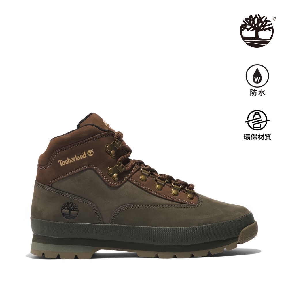 Timberland 男款深綠色磨砂革Euro Hiker 中筒健行鞋|A5ZHHA58 | 休閒鞋