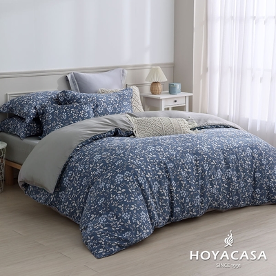 HOYACASA 加大60支抗菌天絲兩用被套床包四件組-蔚藍風情
