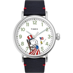 TIMEX 天美時 x SNOOPY 限量聯名系列 美國國旗款手錶-白x黑/40mm