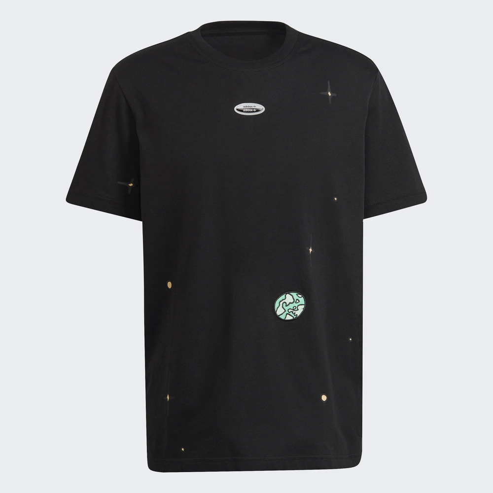 Adidas Q1 Tee HC9457 男 短袖 上衣 T恤 運動 休閒 宇宙 地球 棉質 寬鬆 舒適 愛迪達 黑