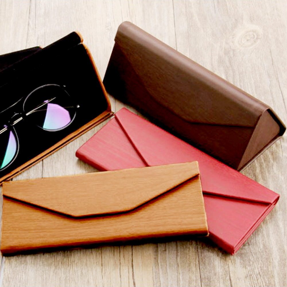 E-dot 三角防木紋磁扣摺疊眼鏡收納盒(三色)