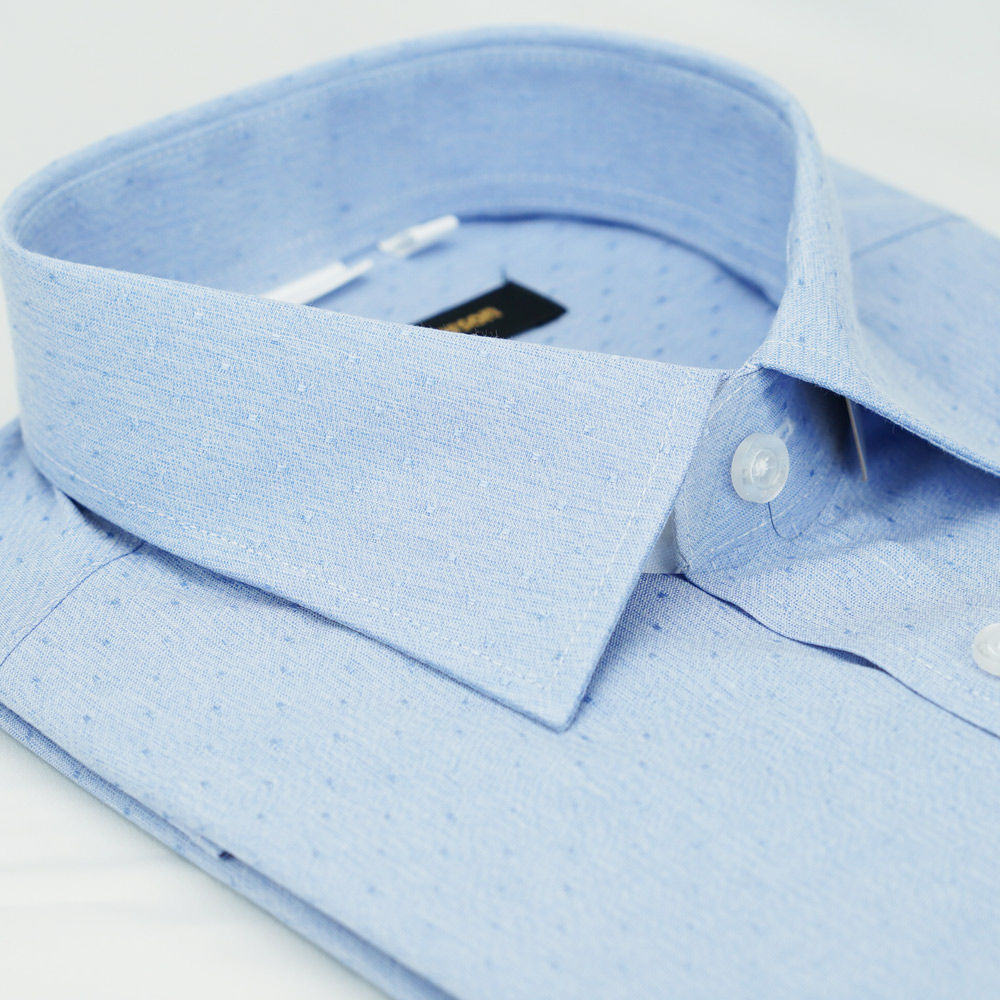金安德森 藍色點點窄版短袖襯衫fast