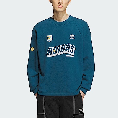 Adidas WS Sweat Crew M [IN0974] 男 長袖 上衣 亞洲版 運動 休閒 棉質 舒適 藍