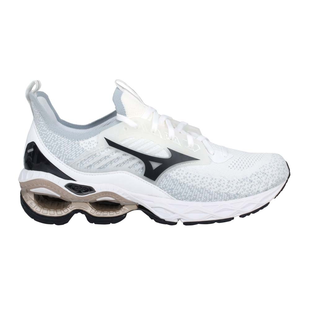 MIZUNO WAVE CREATION 22 WAVEKNIT 男慢跑鞋 J1GC213390 白黑金