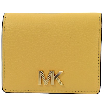 MICHAEL KORS MONTGOMERY大金屬MK字釦式零錢短夾(黃)