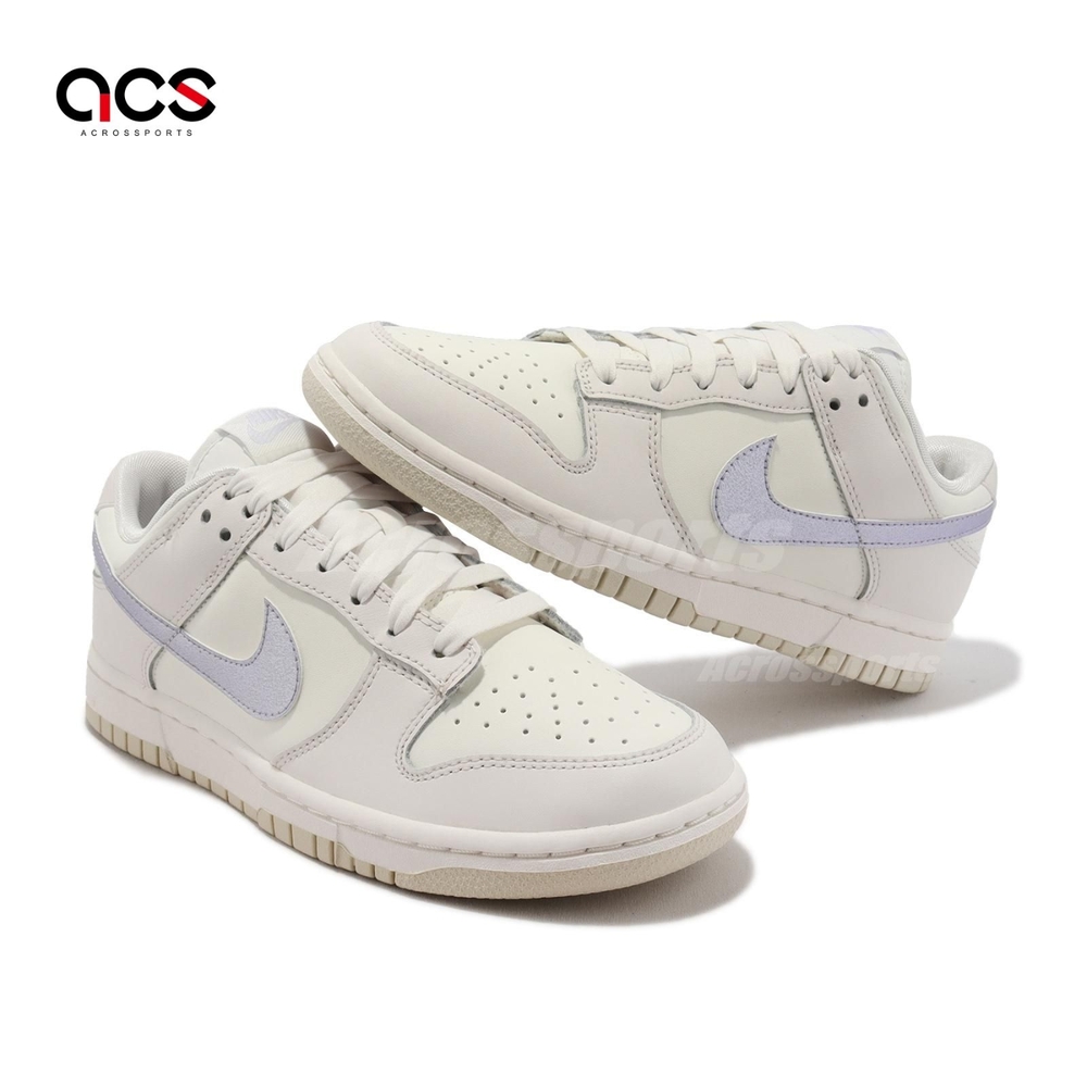 Nike 休閒鞋Wmns Dunk Low ESS Trend 女鞋米紫皮革低筒紫勾DX5930-100